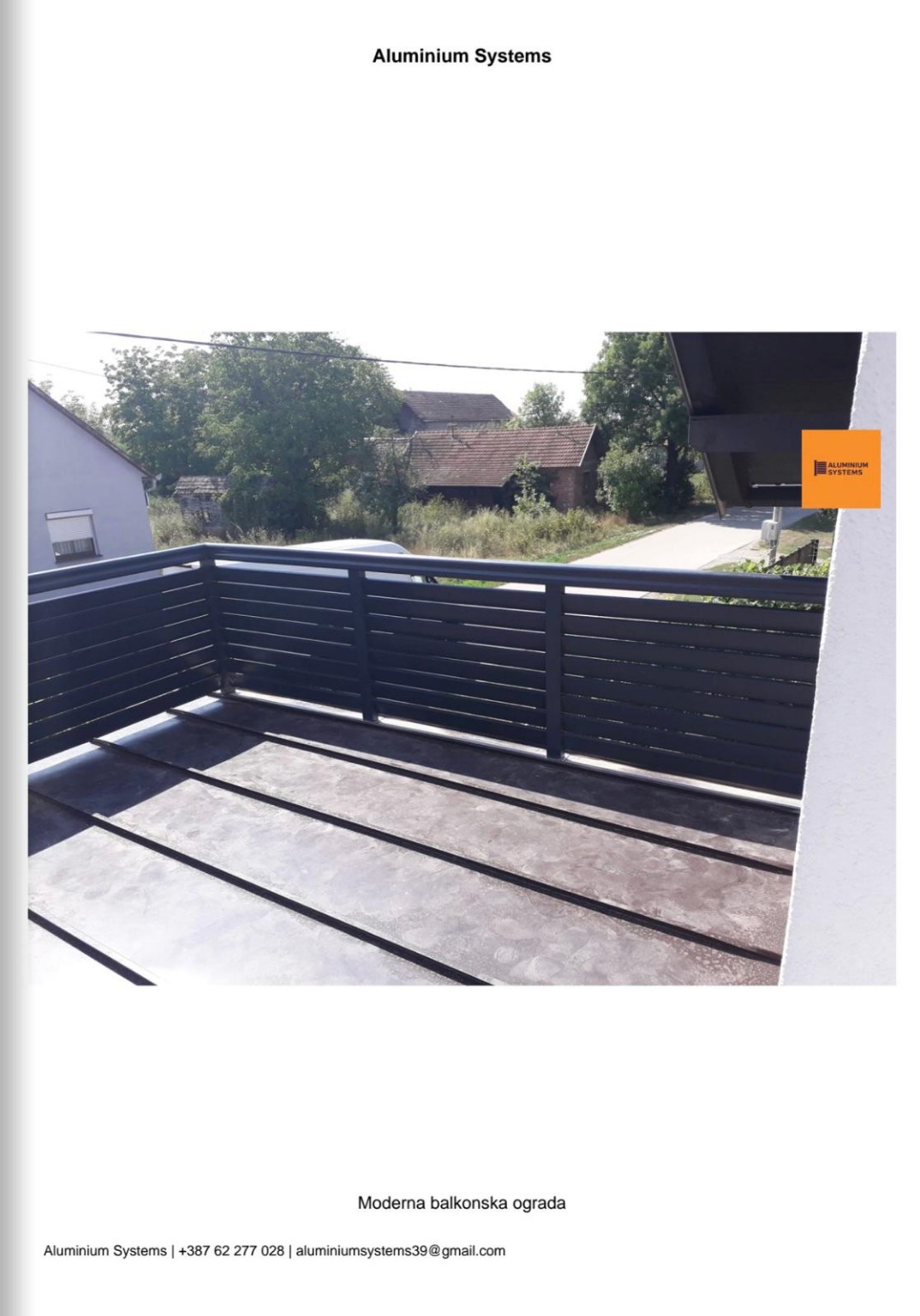 Moderna balkonska aluminijska ograda